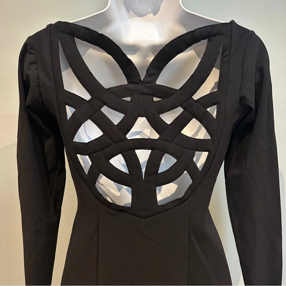 Chiara Boni La Petite Robe Tegan Black Backless Gown XS FLAWED